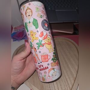 Pink Christmas Themed Tumbler